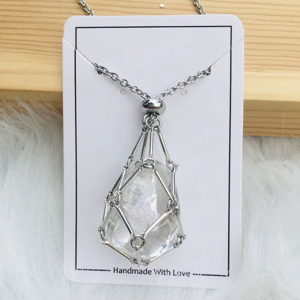 Crystal Holder Cage Necklace