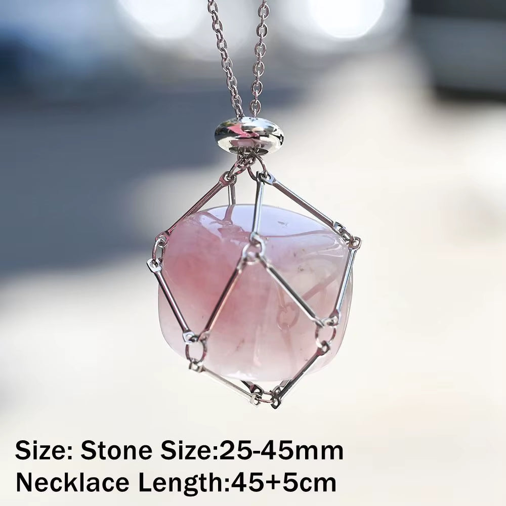 Crystal Holder Cage Necklace