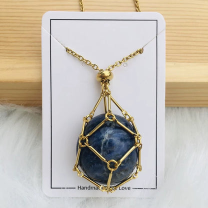 Crystal Holder Cage Necklace