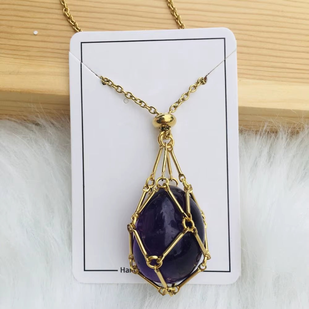 Crystal Holder Cage Necklace