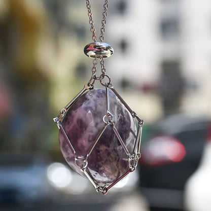 Crystal Holder Cage Necklace