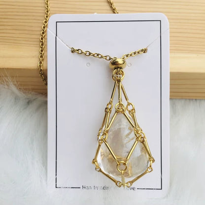 Crystal Holder Cage Necklace